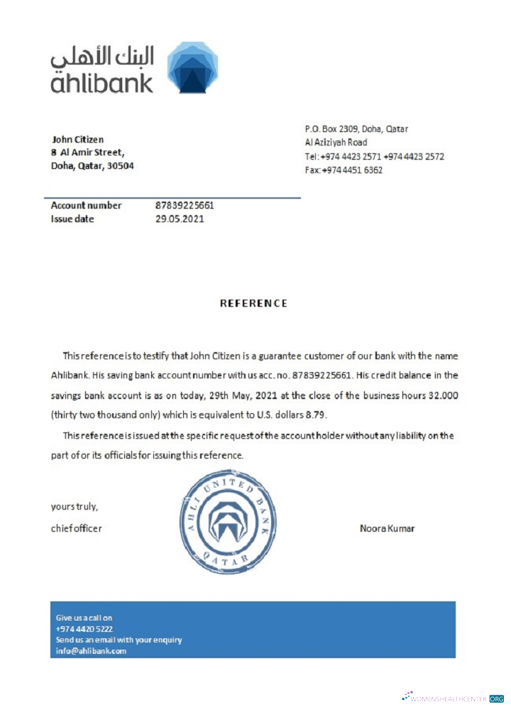 Download Qatar Ahli bank reference Photoshop template